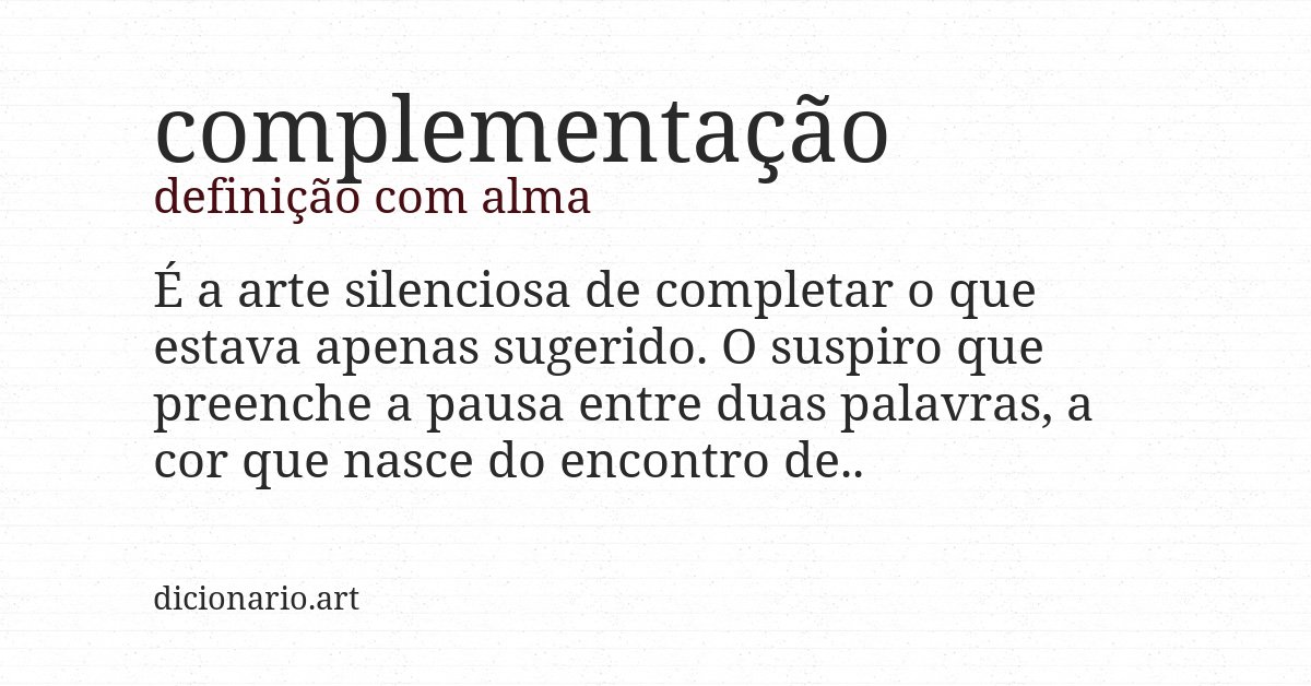 Definição com alma de complementação