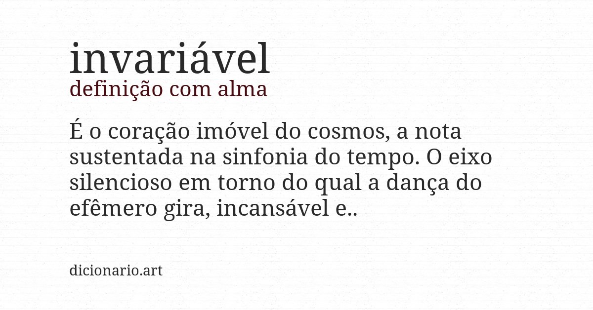 Definição com alma de invariável