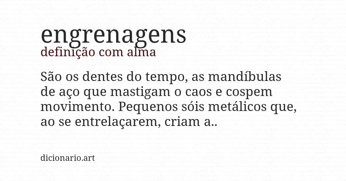 Definição com alma de engrenagens