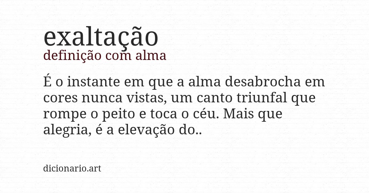 Definição com alma de exaltação