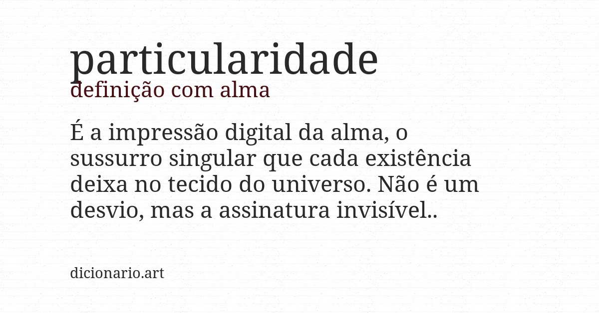 Definição com alma de particularidade