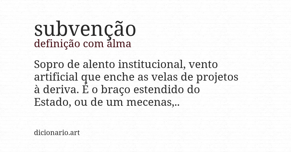 Definição com alma de subvenção