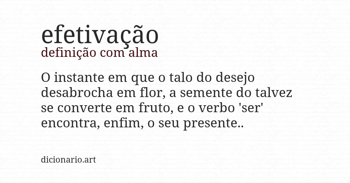 Definição com alma de efetivação