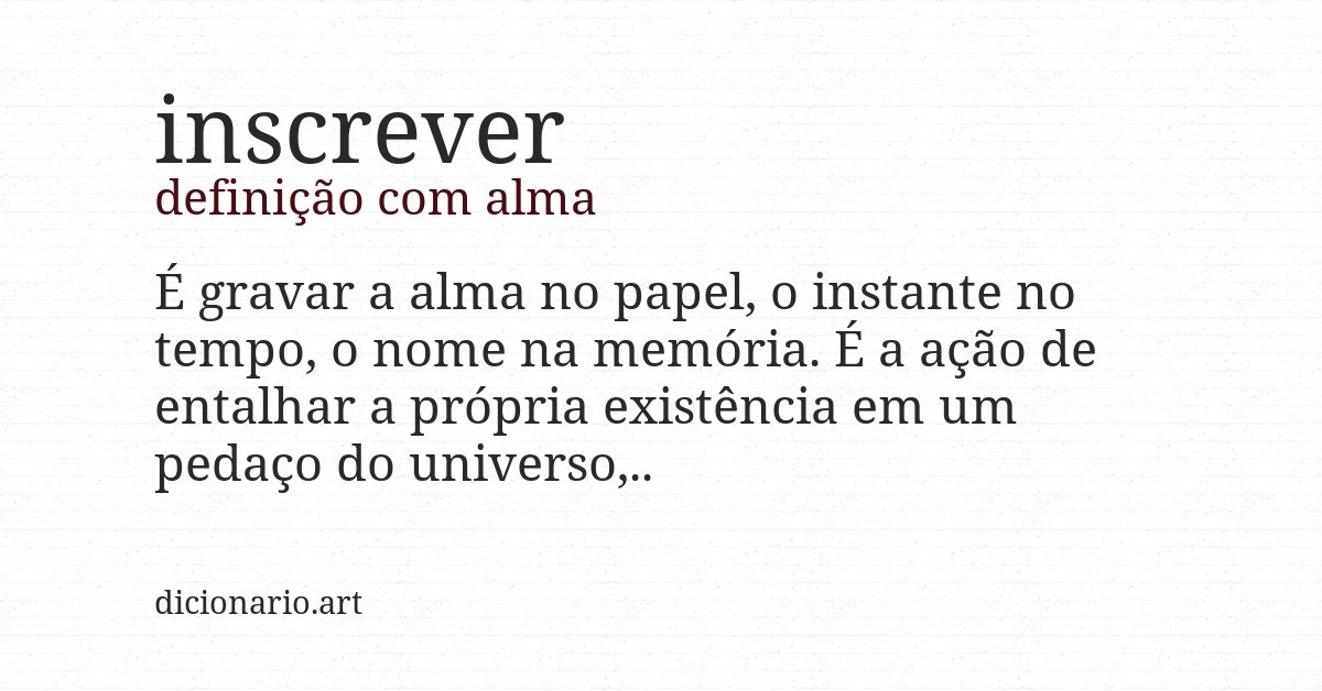 Definição com alma de inscrever