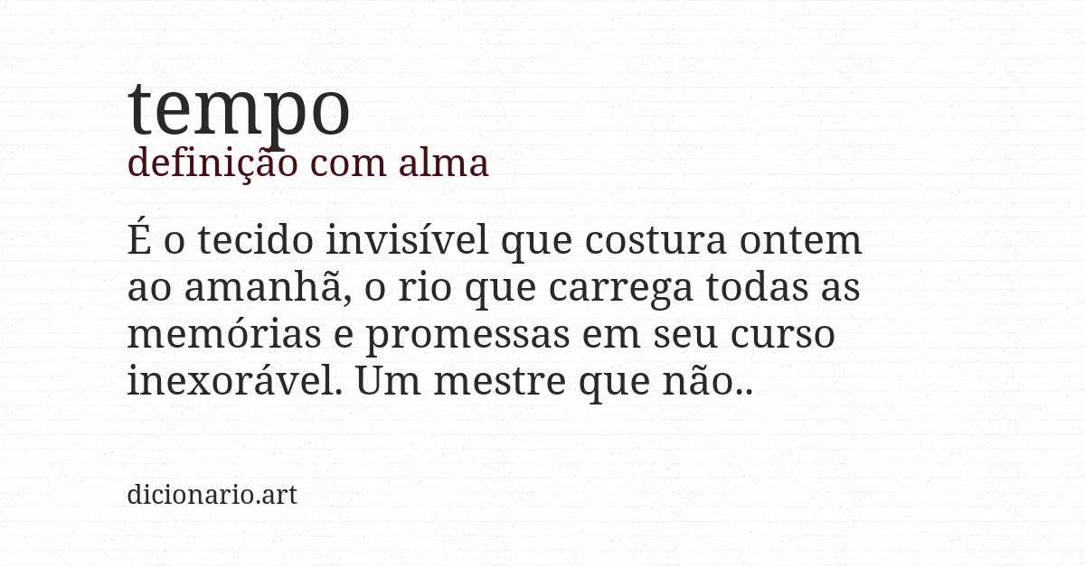 Definição com alma de tempo