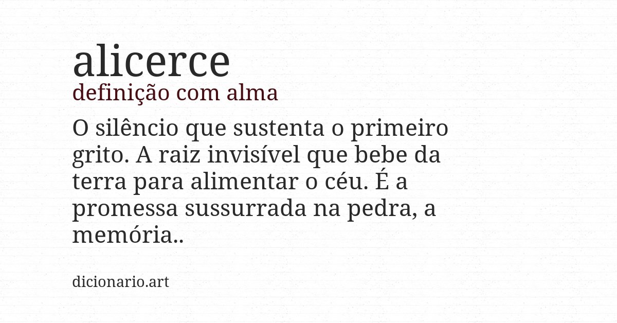 Definição com alma de alicerce