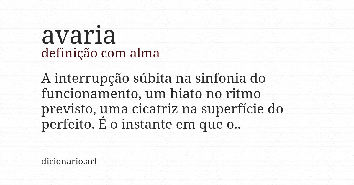 Definição com alma de avaria