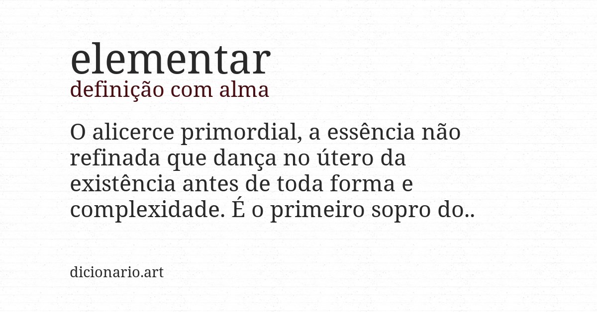 Definição com alma de elementar