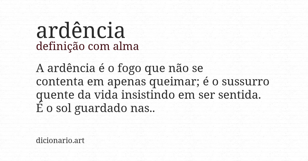 Definição com alma de ardência