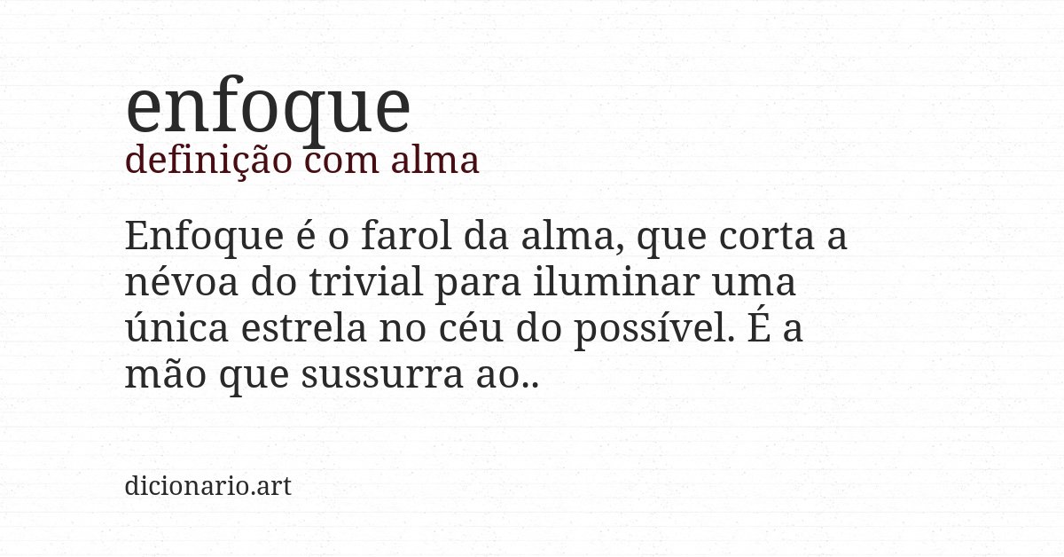 Definição com alma de enfoque