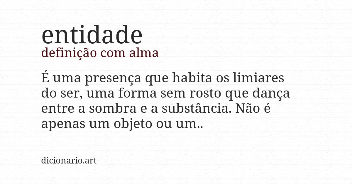 Definição com alma de entidade