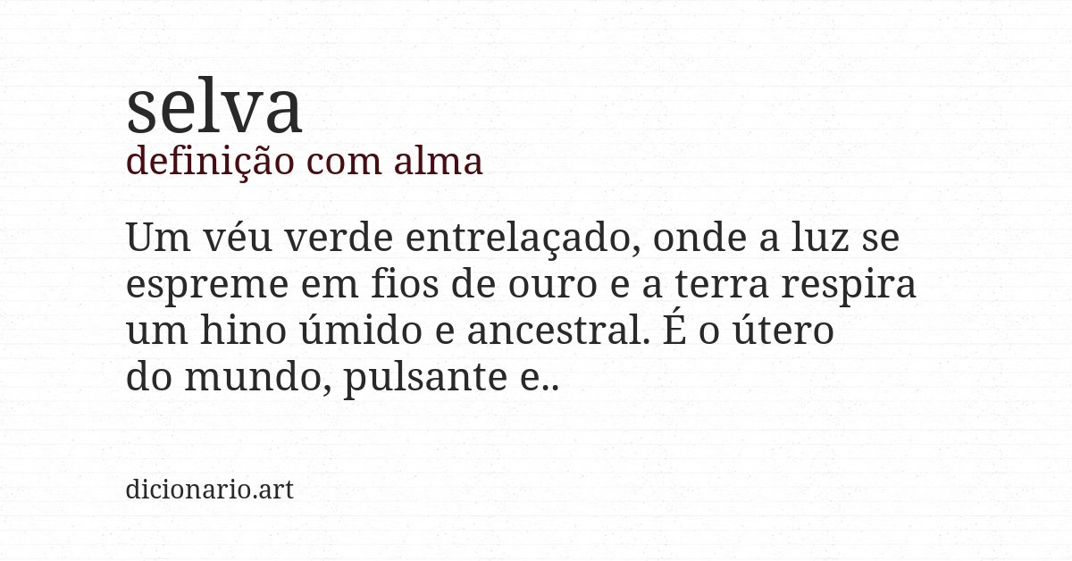 Definição com alma de selva