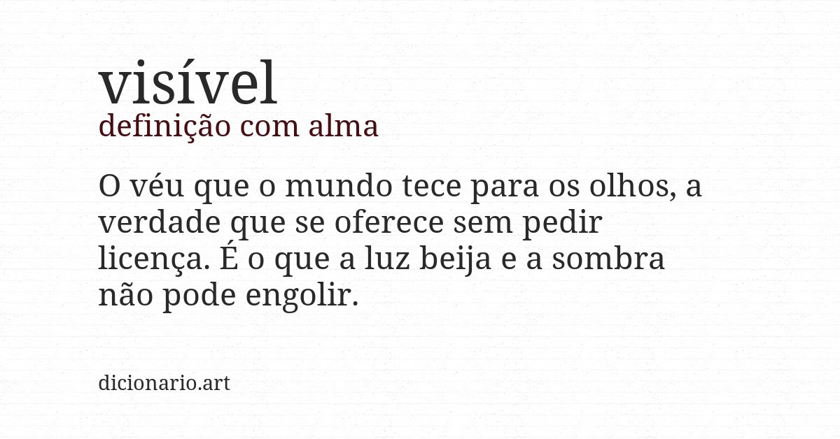 Definição com alma de visível