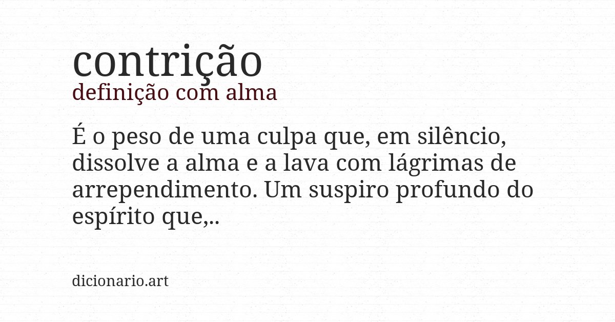 Definição com alma de contrição