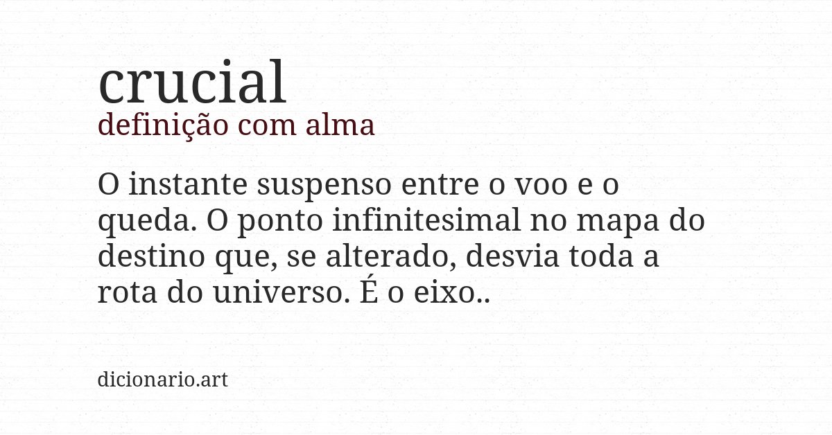 Definição com alma de crucial