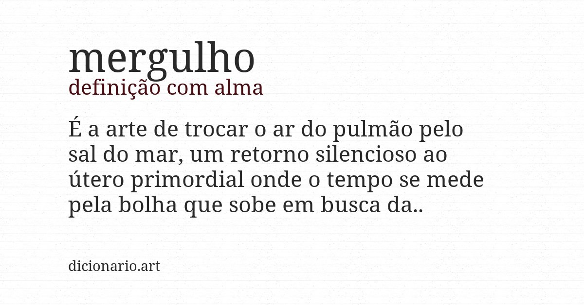 Definição com alma de mergulho