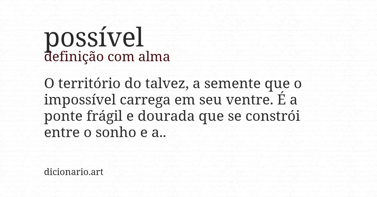 Definição com alma de possível