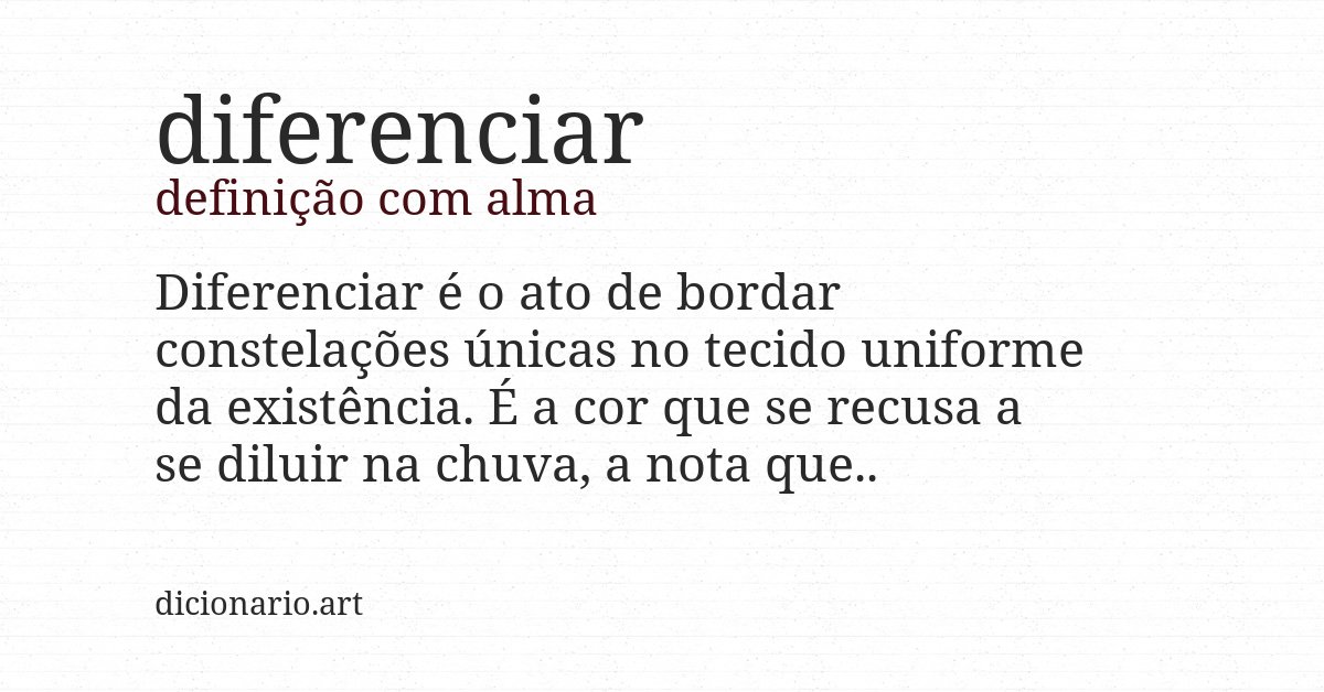 Definição com alma de diferenciar