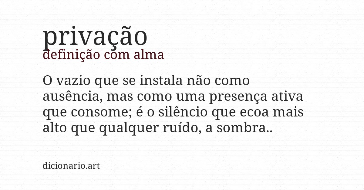 Definição com alma de privação