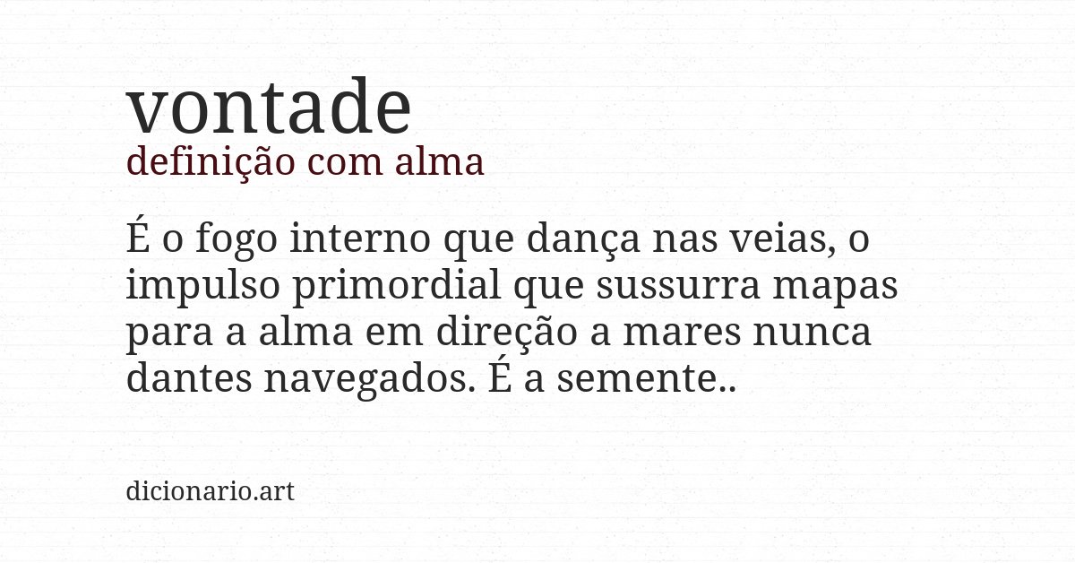 Definição com alma de vontade