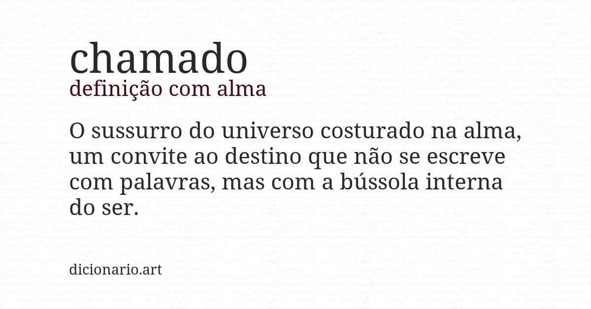 Definição com alma de chamado