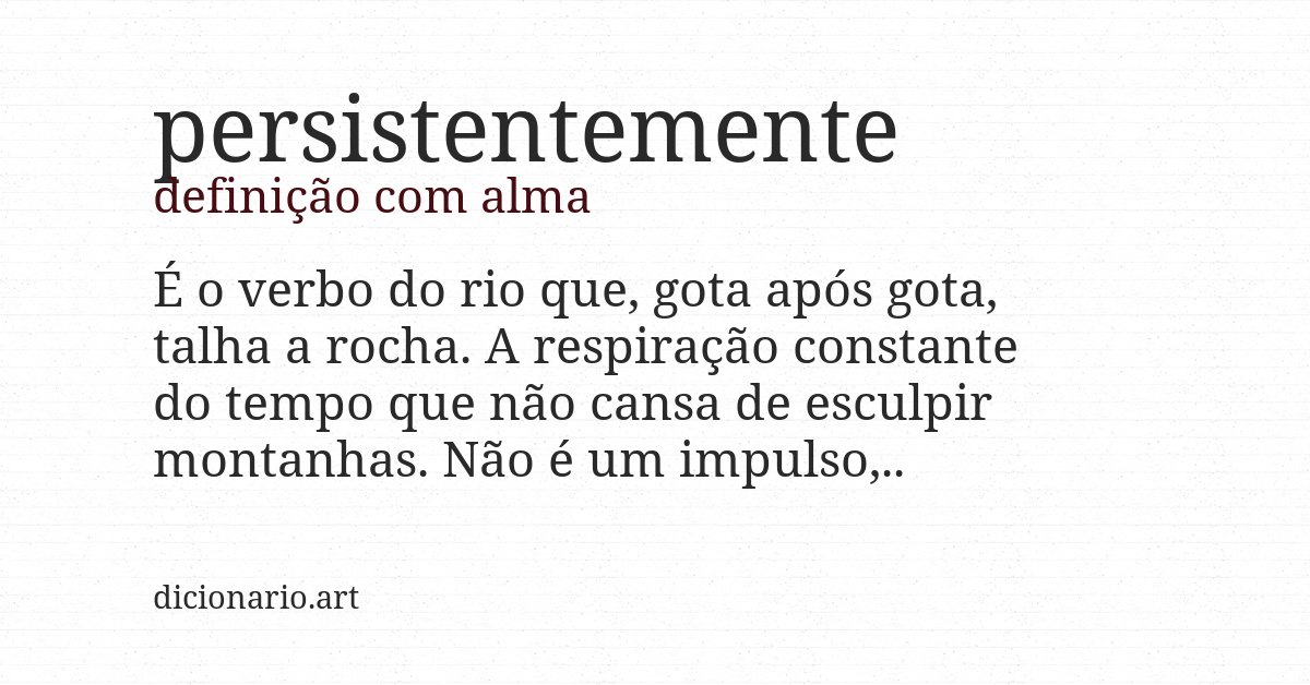 Definição com alma de persistentemente