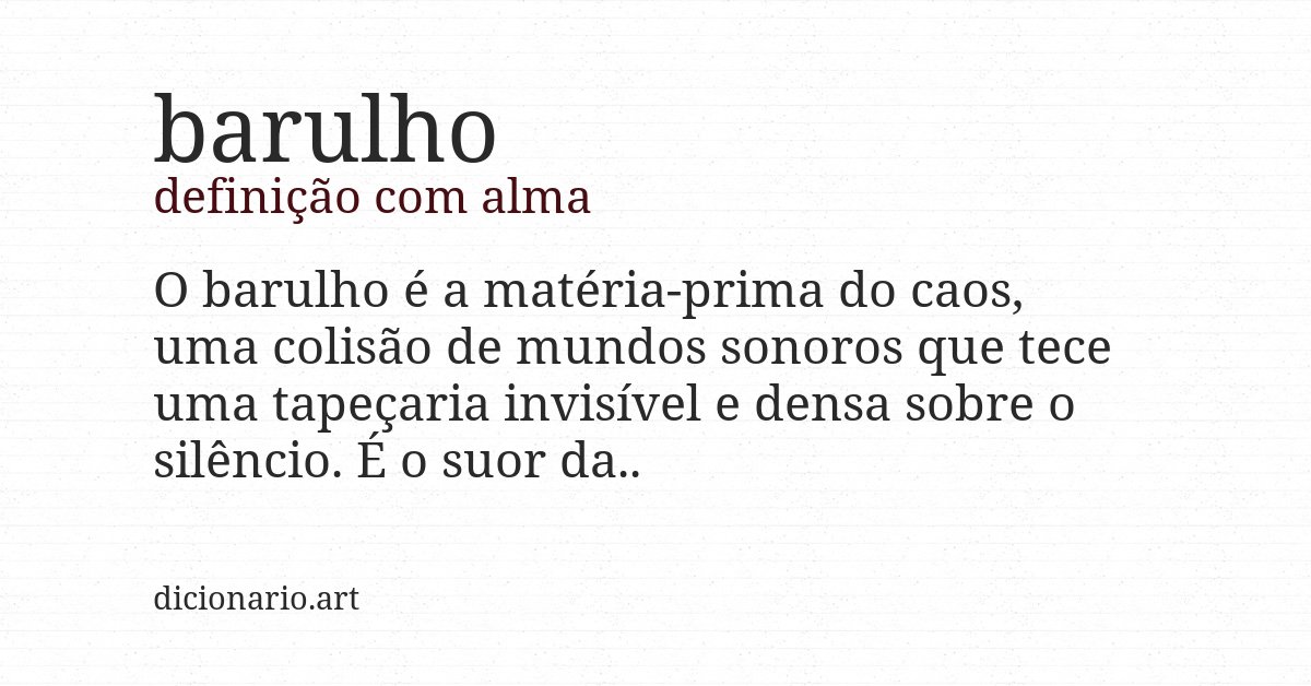 Definição com alma de barulho