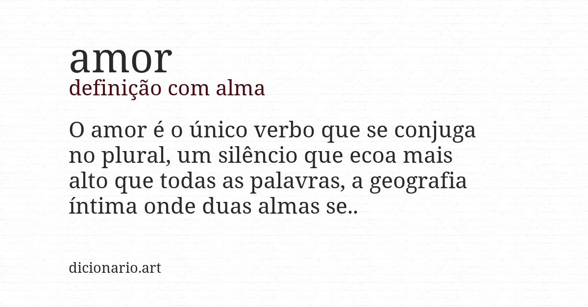 Definição com alma de amor