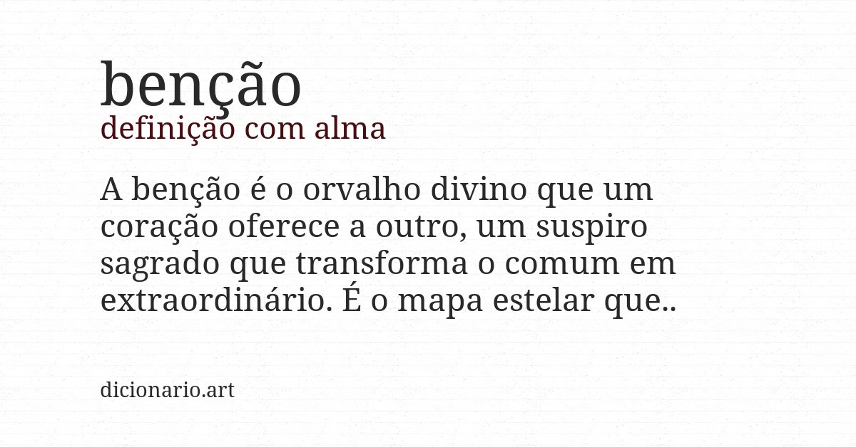 Definição com alma de benção