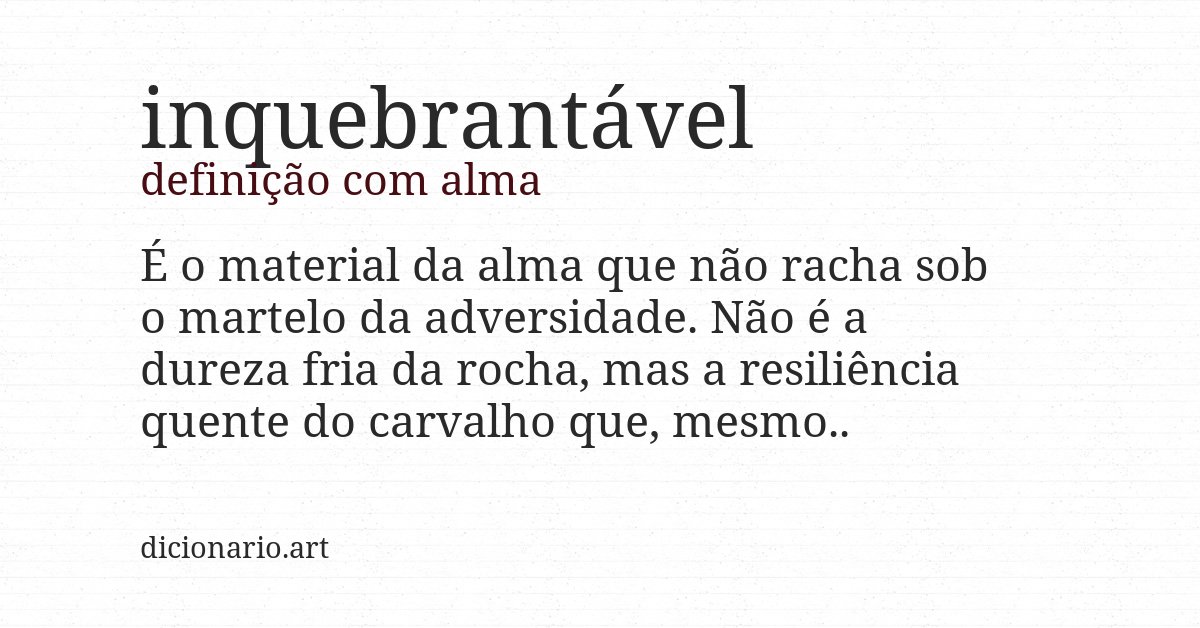 Definição com alma de inquebrantável