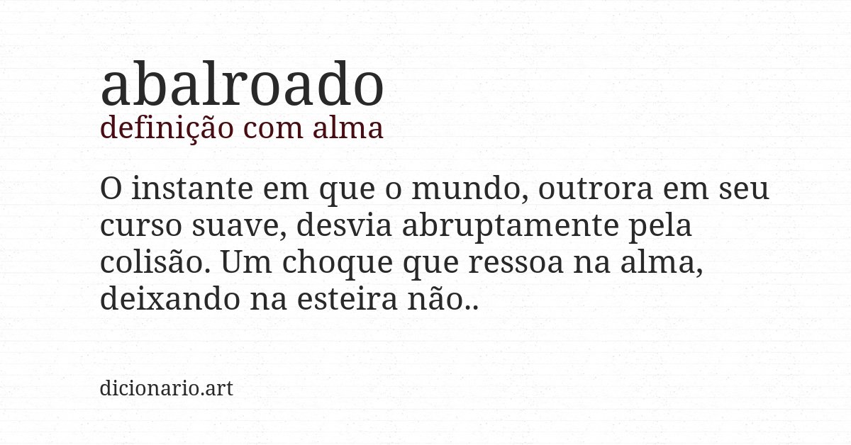 Definição com alma de abalroado