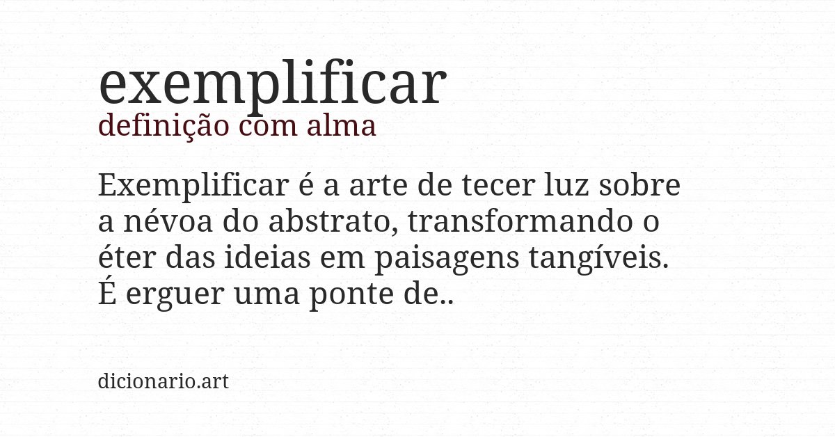 Definição com alma de exemplificar