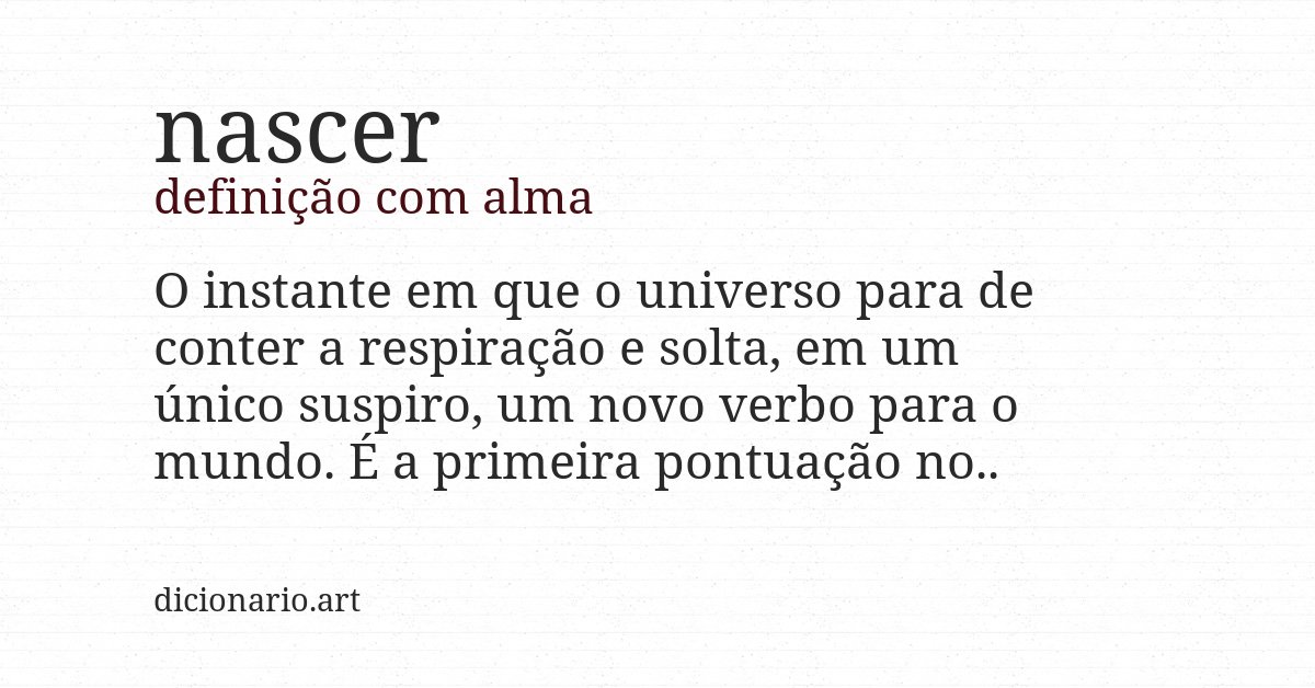 Definição com alma de nascer