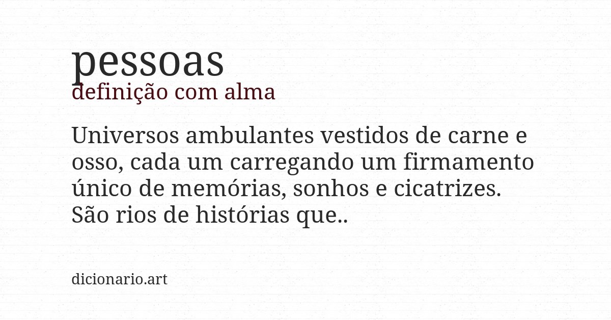 Definição com alma de pessoas
