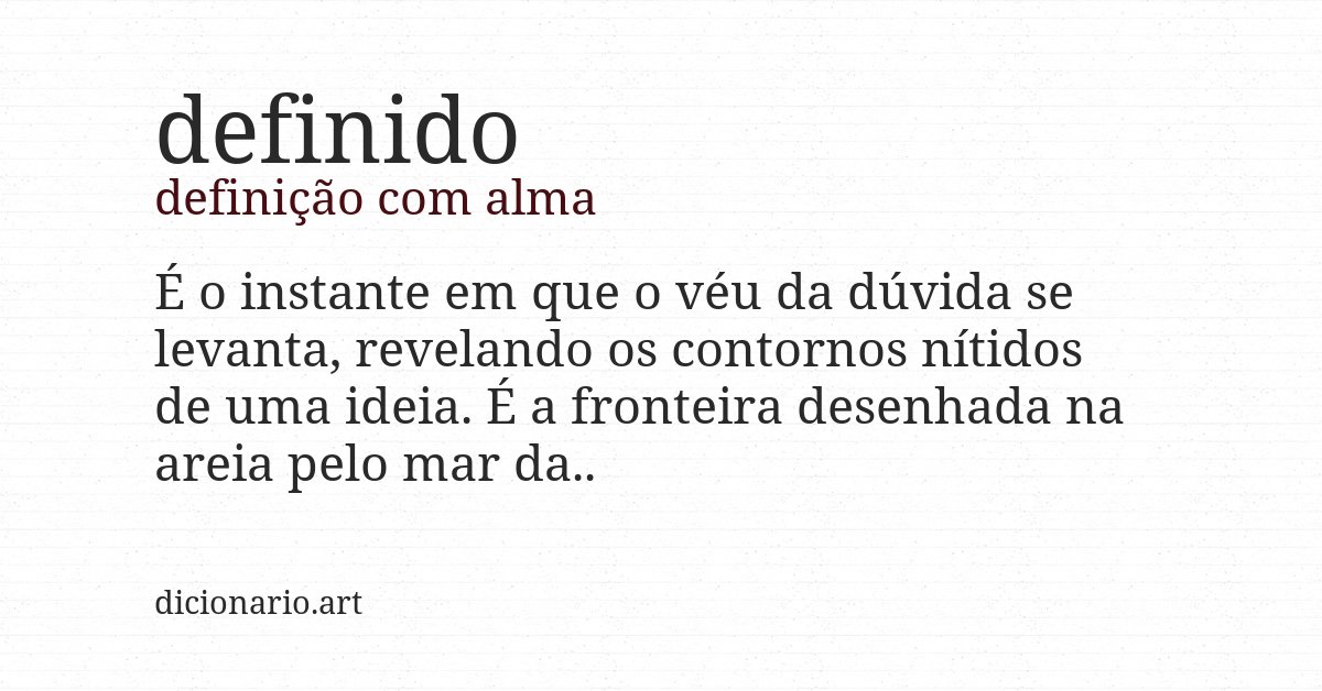 Definição com alma de definido