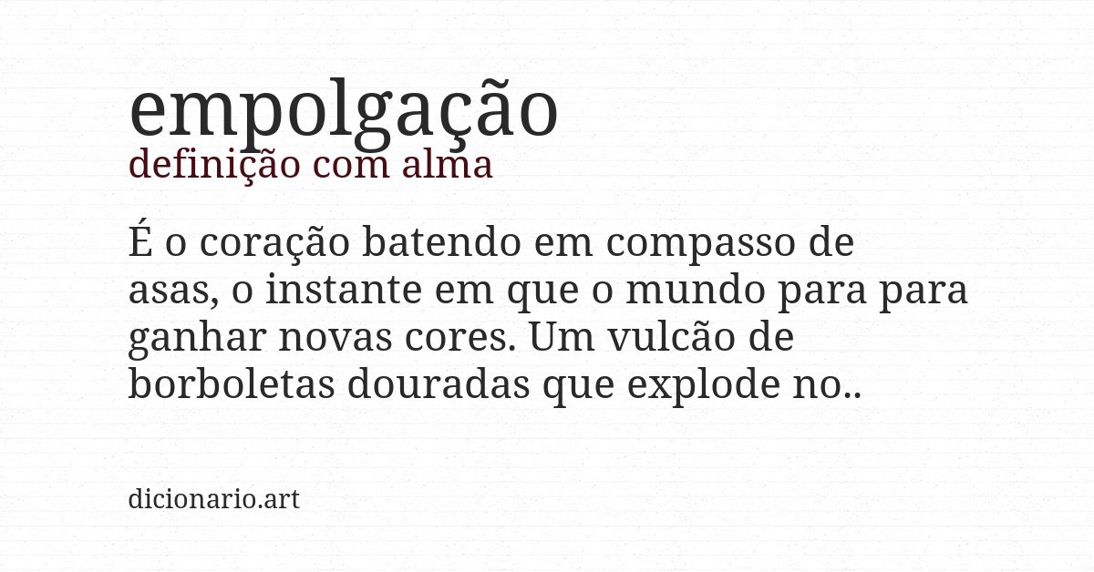 Definição com alma de empolgação