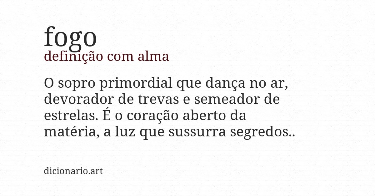 Definição com alma de fogo