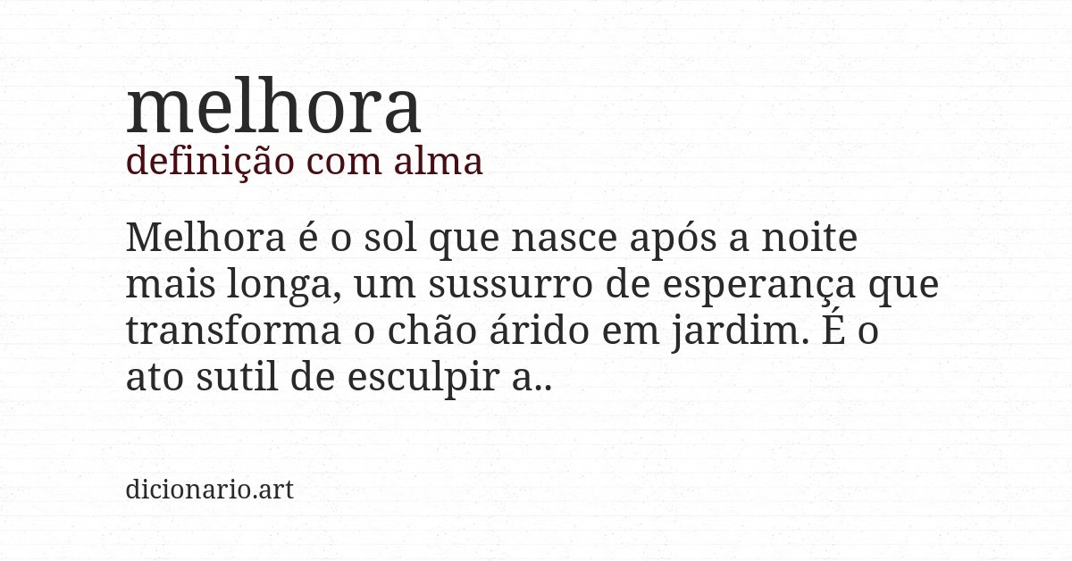 Definição com alma de melhora