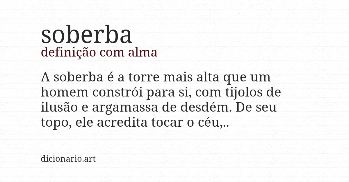 Definição com alma de soberba