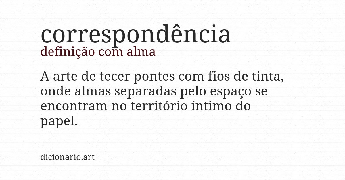 Definição com alma de correspondência