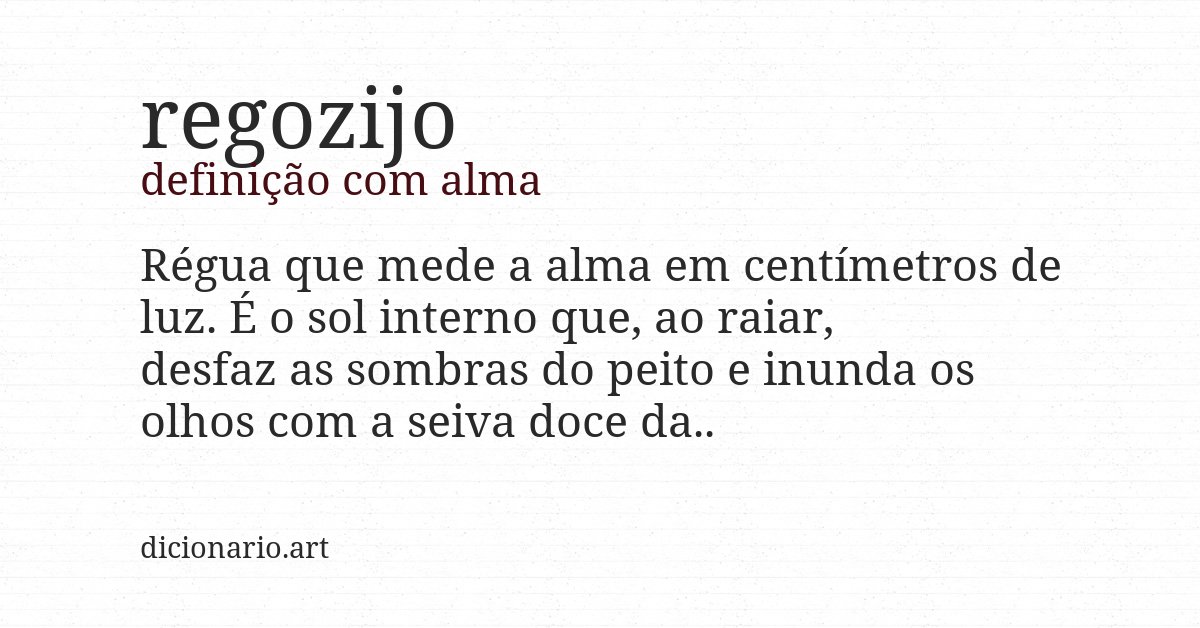 Definição com alma de regozijo