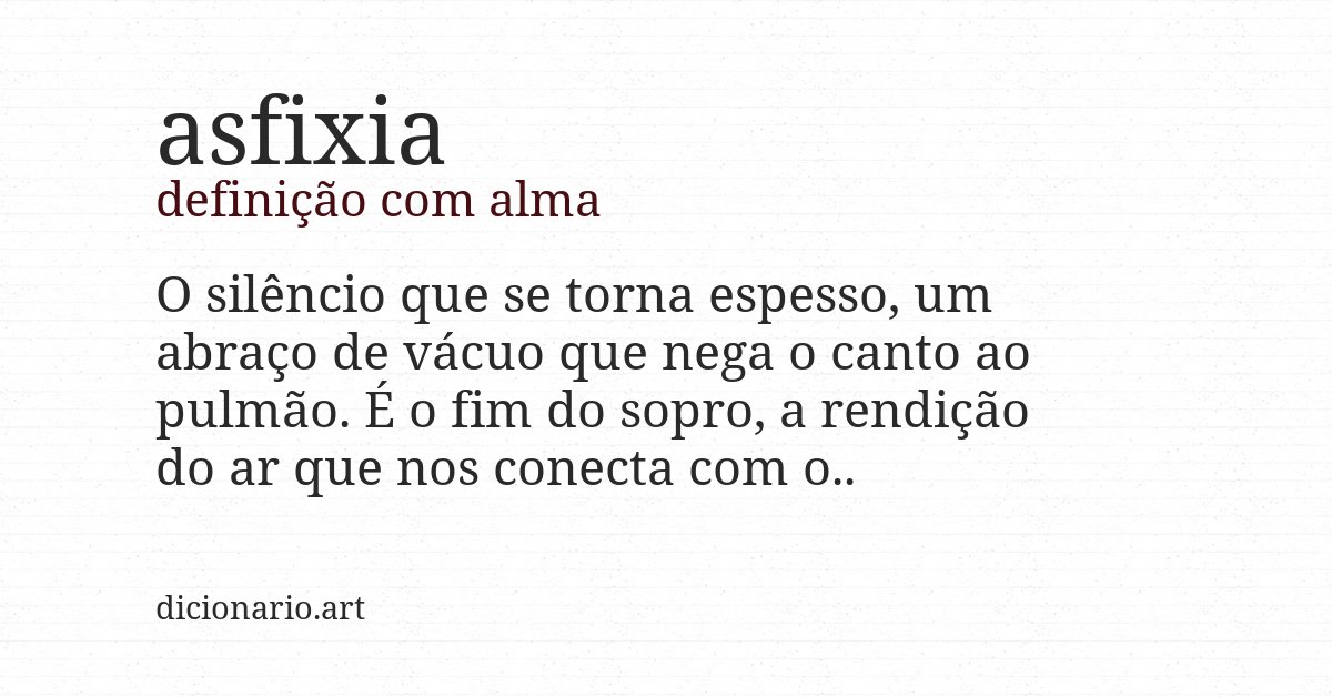 Definição com alma de asfixia