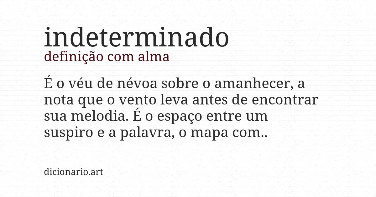 Definição com alma de indeterminado