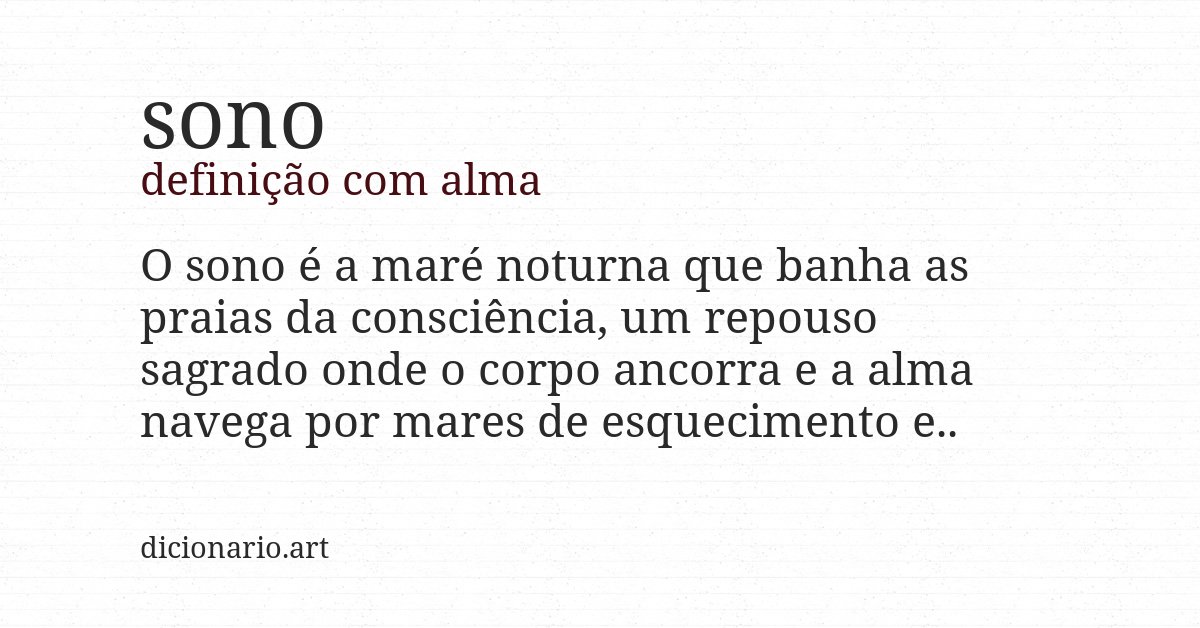 Definição com alma de sono