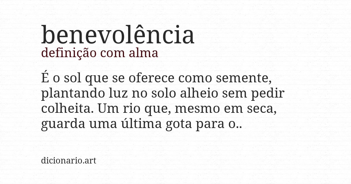 Definição com alma de benevolência
