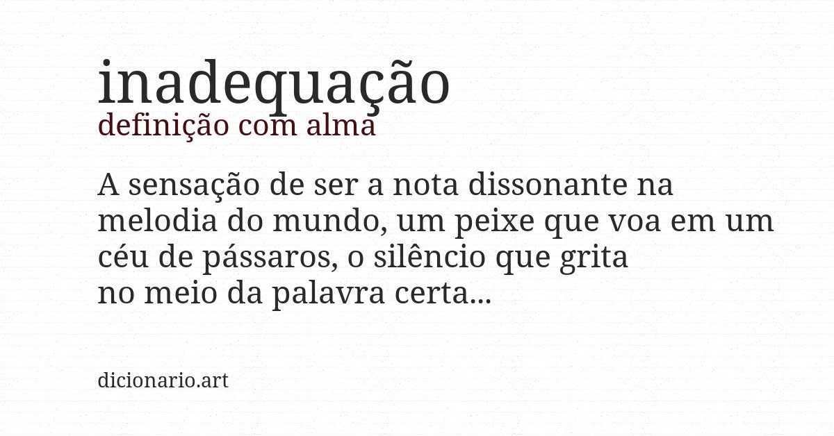 Definição com alma de inadequação