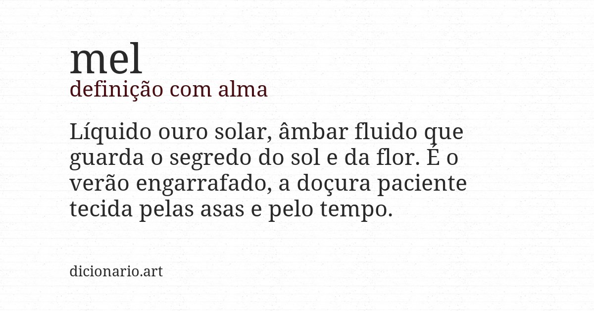 Definição com alma de mel