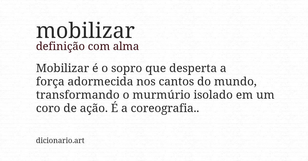 Definição com alma de mobilizar