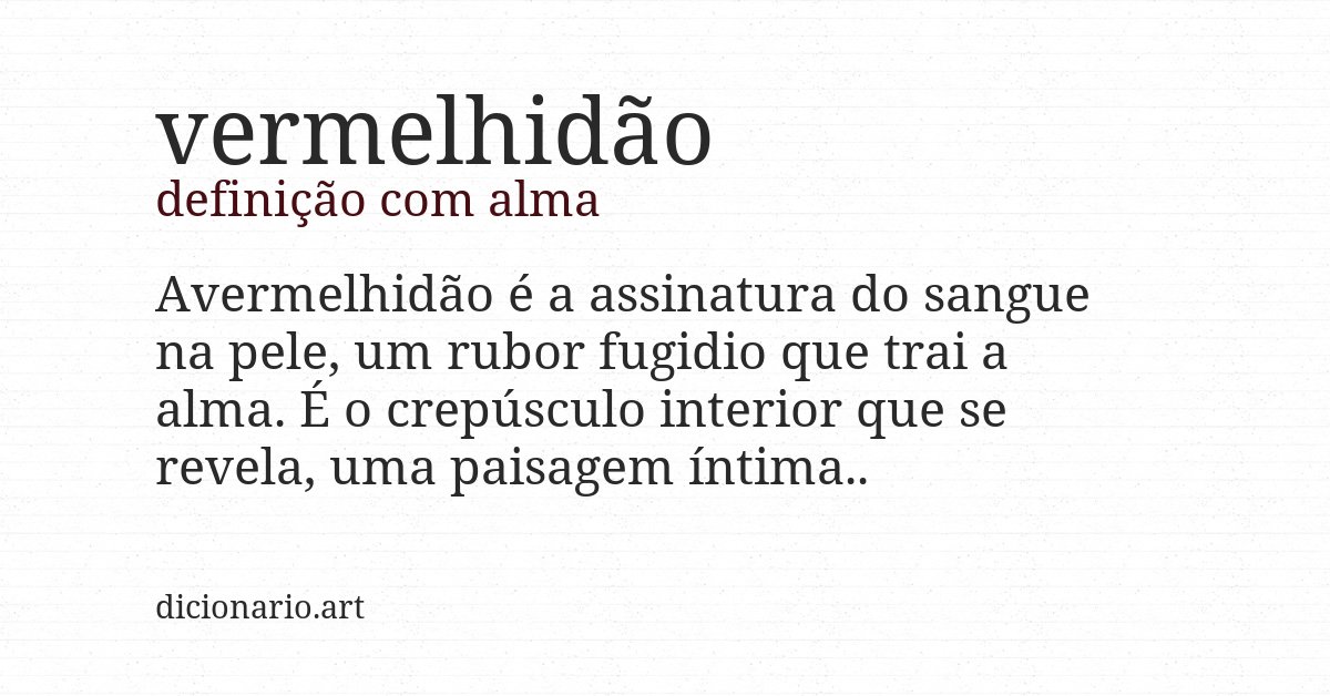 Definição com alma de vermelhidão