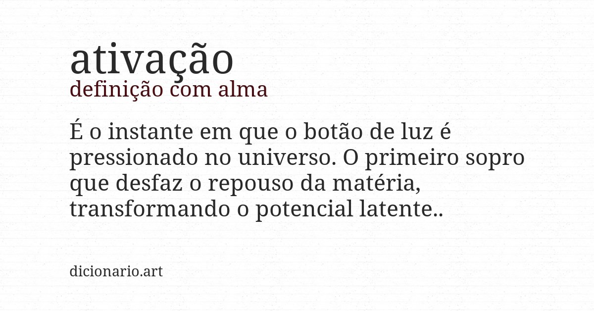 Definição com alma de ativação